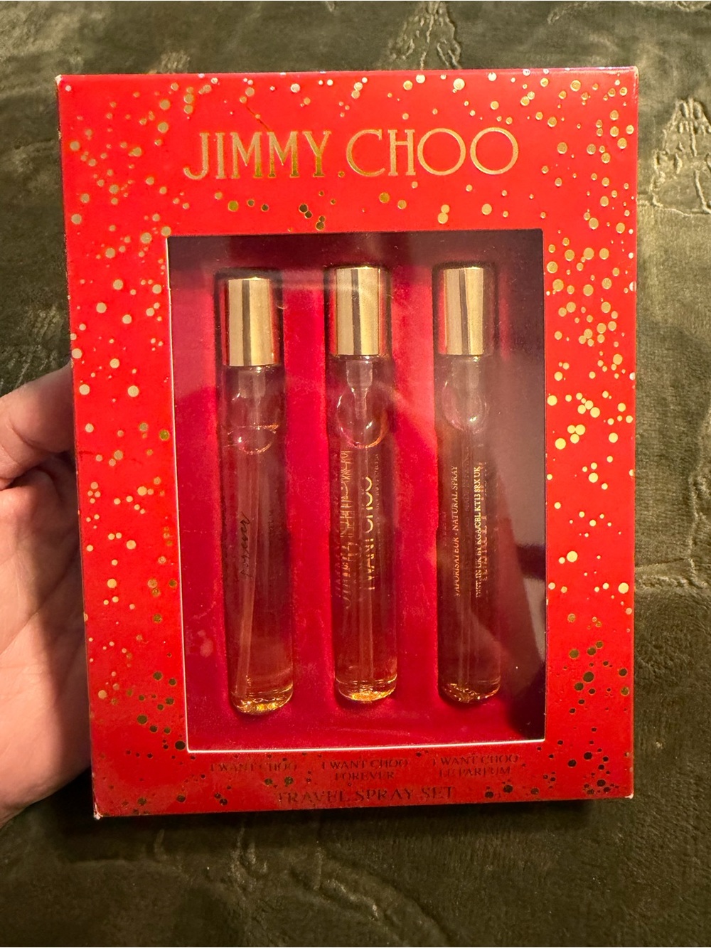Jimmy Choo Red Travel Spray Trio -I want choo